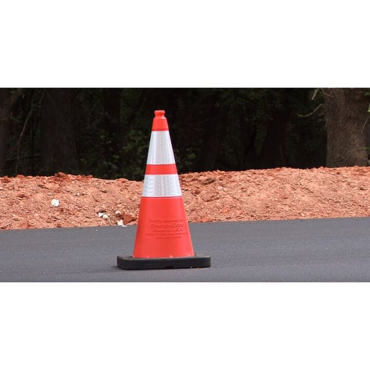 Vizcon Orange 28in Enviro-Cone with Collars & 10 lbs Rubber Base, large image number 1