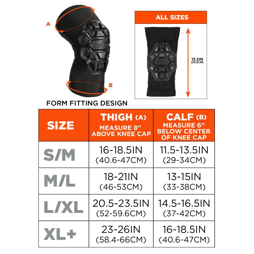 Ergodyne ProFlex 550 Padded Knee Sleeve 3 Layer Foam Cap, large image number 7