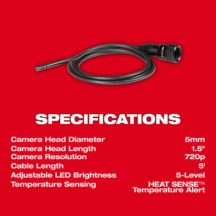 Milwaukee 5mm 5 Ft. Borescope Camera Cable, large image number 5
