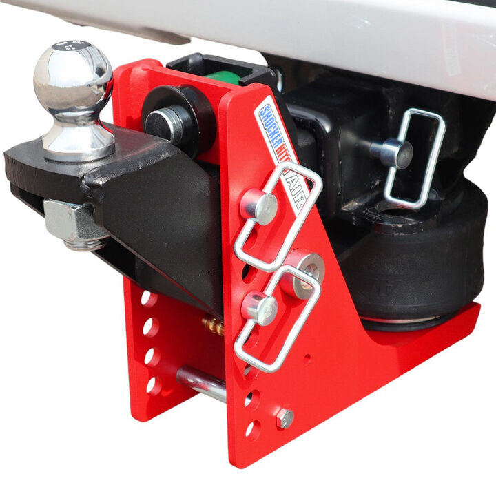 Shocker Hitch 14K 2.5 Inch Air Receiver Hitch & Raised Ball Mount 2 Inch Hitch Ball