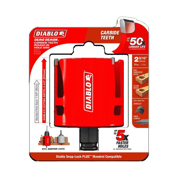 Diablo Tools 2-9/16in Demo Demon Carbide Teeth Rough-In Hole Saw, large image number 5