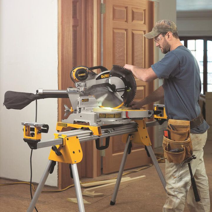 DEWALT 12 Inch Double Bevel Sliding Compound Miter Saw & Saw Stand Bundle, large image number 7