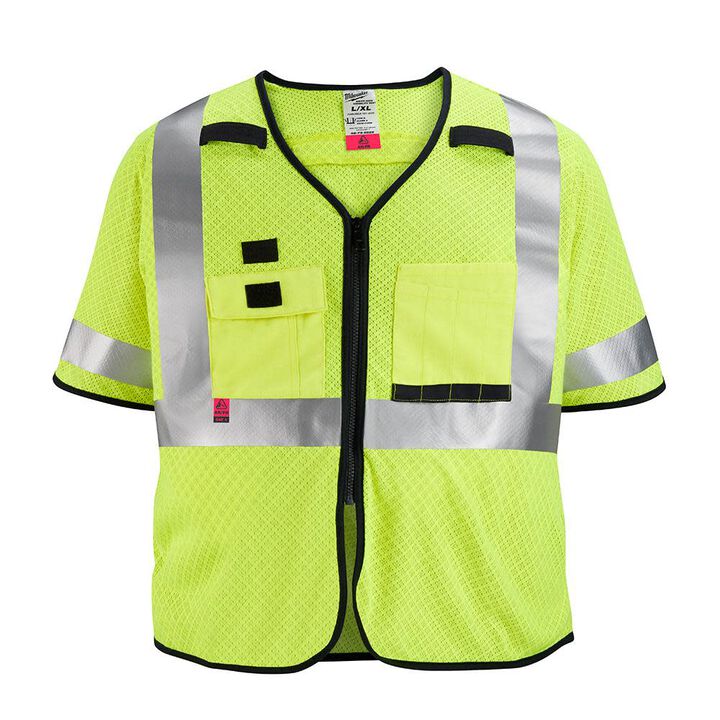 Milwaukee High Vis Safety Vest Yellow Class 3 Mesh AR/FR Cat 1 S/M, large image number 11