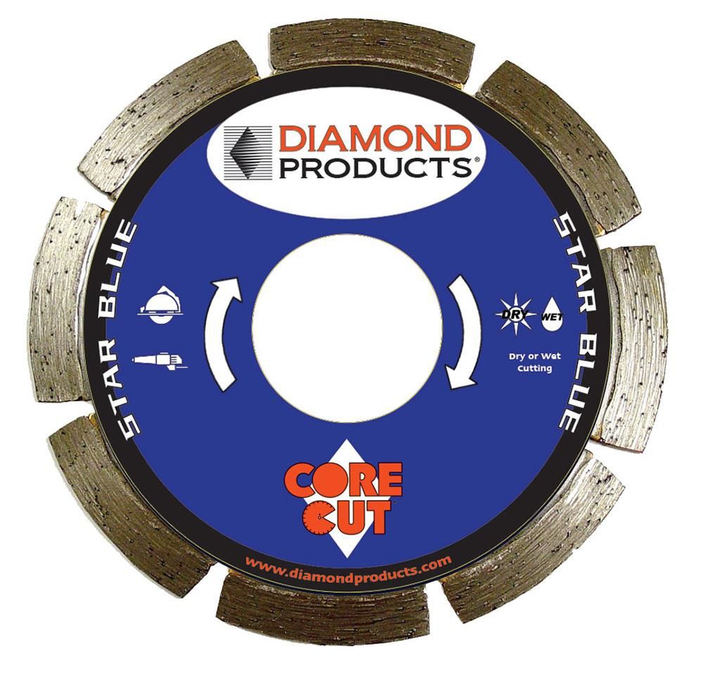 Diamond Products 4 1/2 Inch Star Blue Segmented Small Diameter Diamond Blade for Masonry, large image number 1