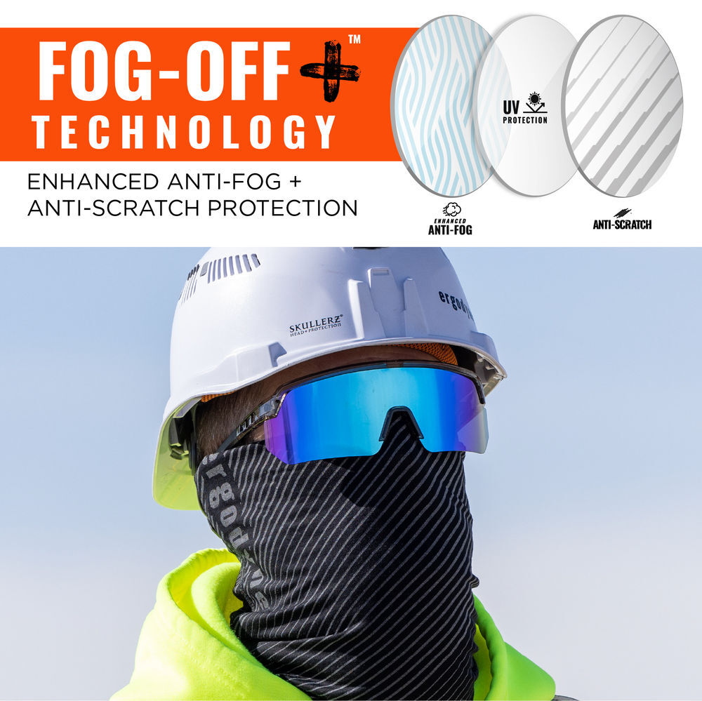 Ergodyne AEGIR-AFASM Safety Glasses, Clear Smoke Frame, Blue Mirror Lens, large image number 4