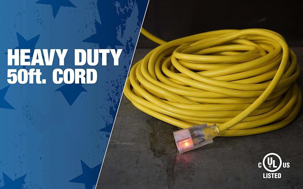 Southwire SJTW Outdoor Extension Cord 12/3 50 Ft Yellow, large image number 4