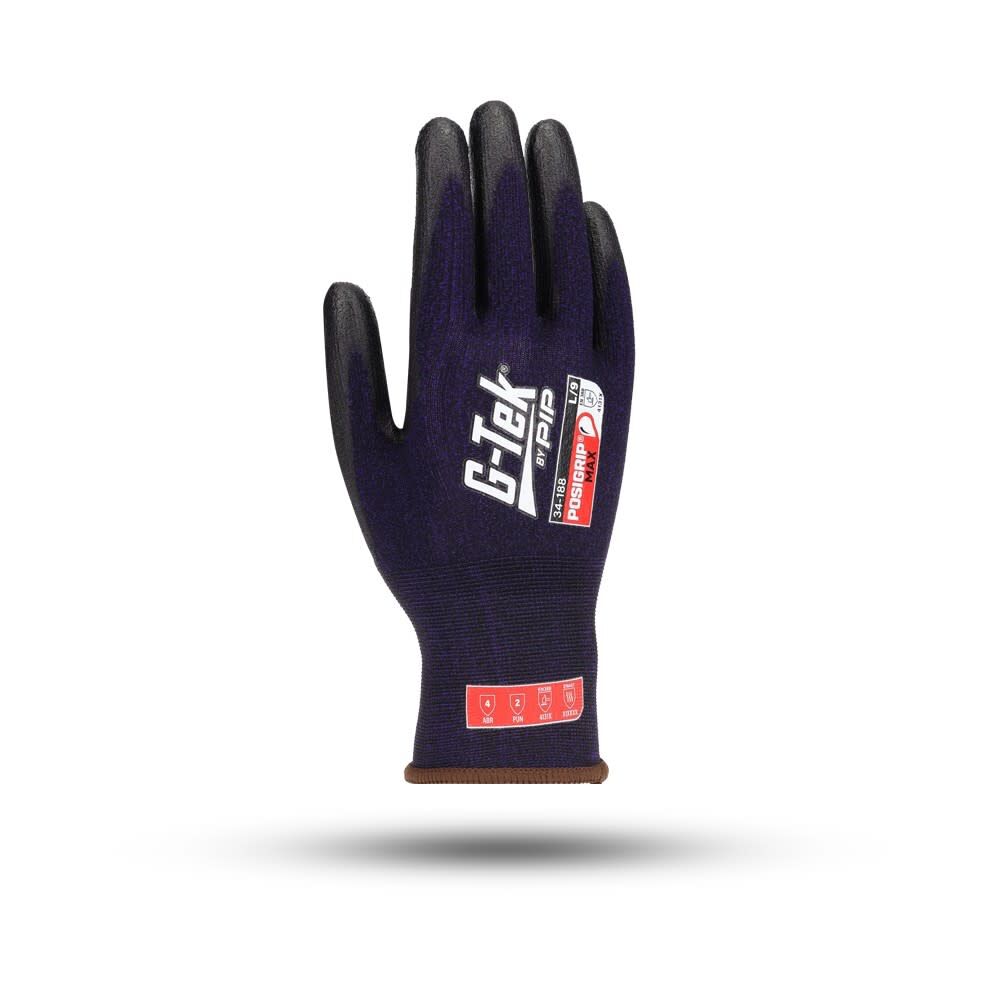 Protective Industrial Products G-Tek PosiGrip MAX Purple Black Gloves 3X, large image number 2