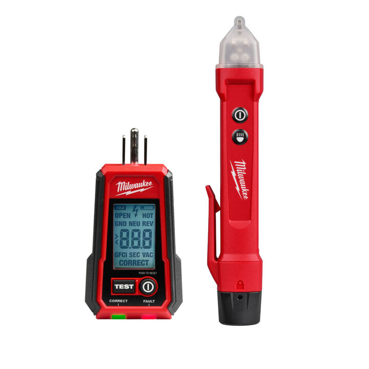 Milwaukee Digital GFCI Receptacle Tester and Voltage Detector with LED
