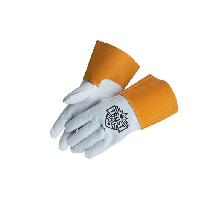 Trust Protection Top Grain MIG Welding Gloves White and Brown XL, large image number 1