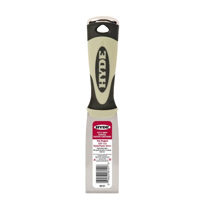 Hyde 1-1/2 Inch Black/Cream Carbon Steel Blade Putty/Joint Knife