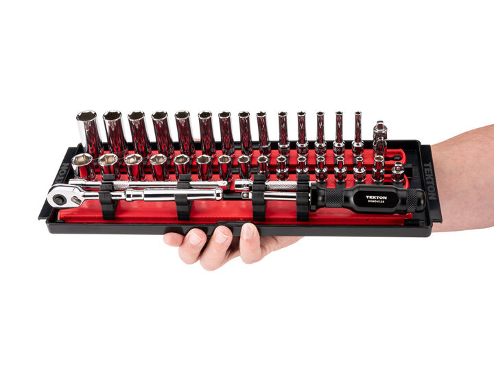 Tekton 1/4 Inch 6 Point Socket and Ratchet Set, 35 Pieces (4-15 mm), large image number 6