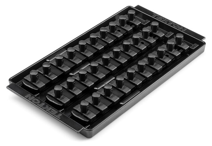 Tekton 30 Slot Universal Socket Organizer for 3/8 Inch Drive Sockets and Bit Sockets, Black