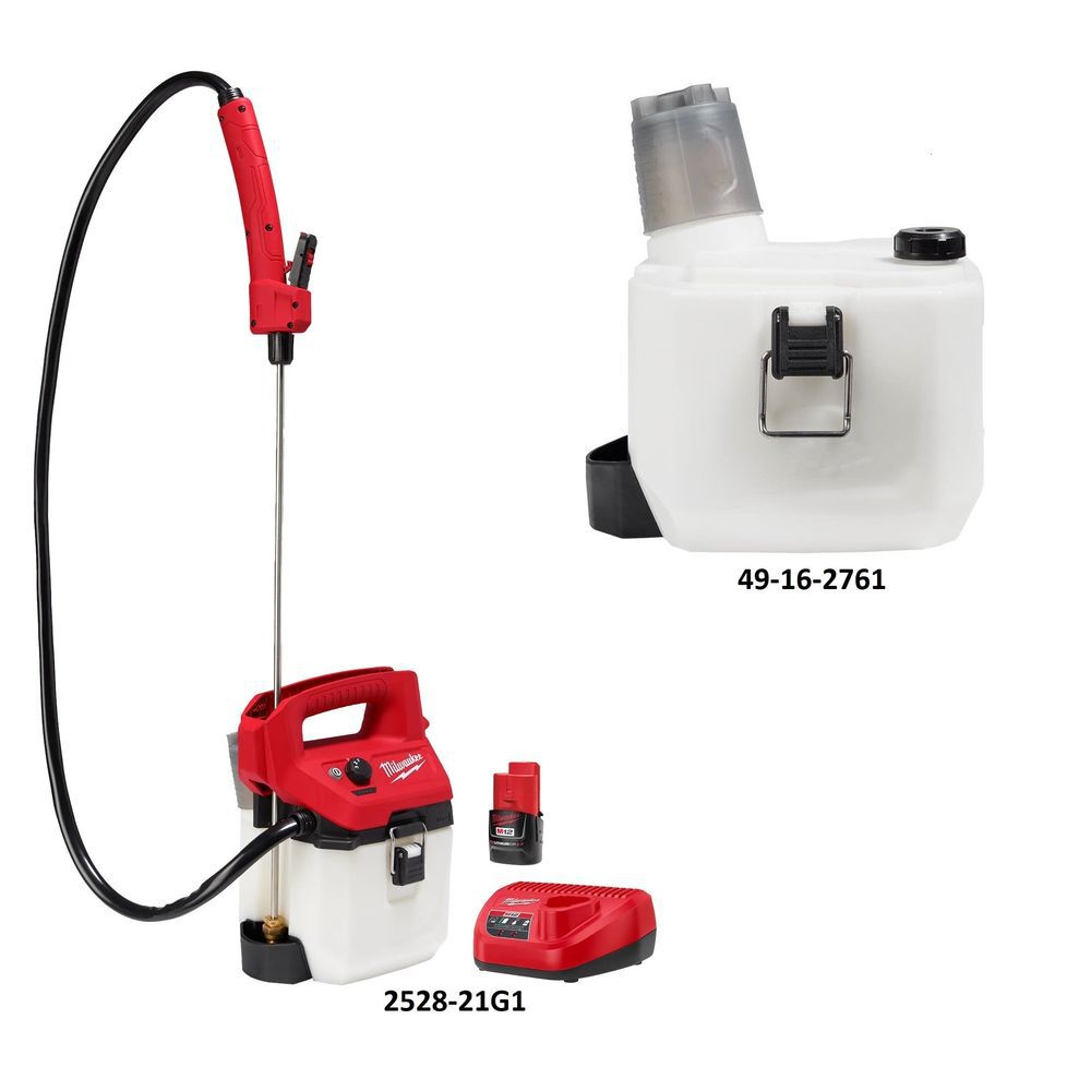 Milwaukee M12 1 Gallon 20-80 PSI Sprayer Kit, 1 Gallon Sprayer Tank Bundle, large image number 2