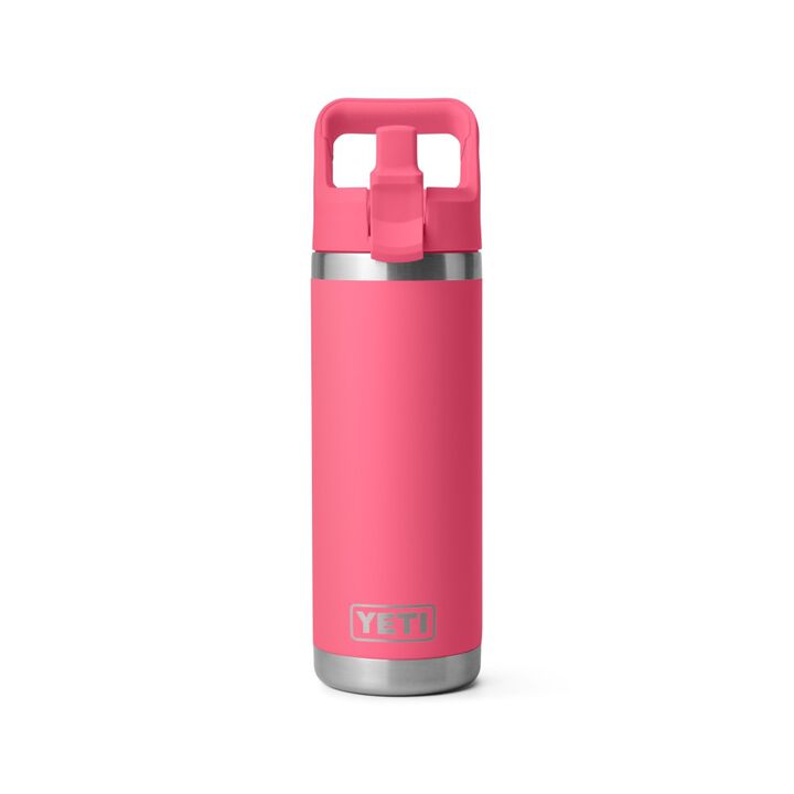 Yeti 18oz Rambler Water Bottle with Straw Cap Tropical Pink