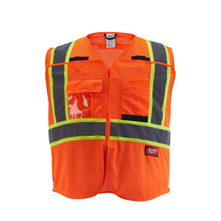 Milwaukee Class 2 Breakaway High Visibility Mesh Safety Vest, swatch