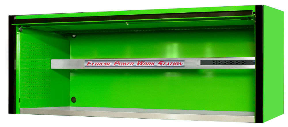 Extreme Tools 72in Green Power Workstation Hutch with Black, large image number 2
