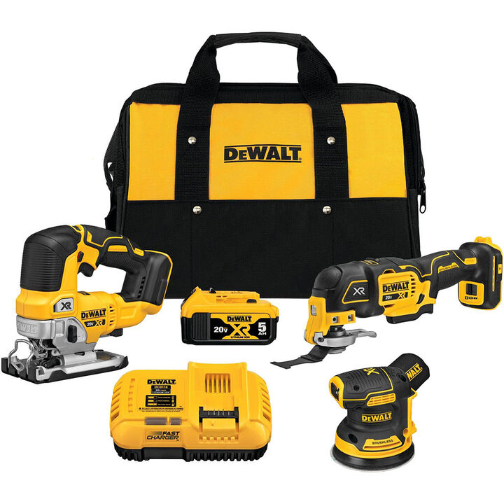 DEWALT 20V MAX XR 3 Tool Woodworking Brushless Kit