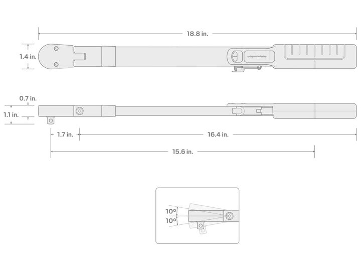 Tekton 3/8 Inch Drive 72-Tooth Split Beam Torque Wrench (26-130 Nm), large image number 6