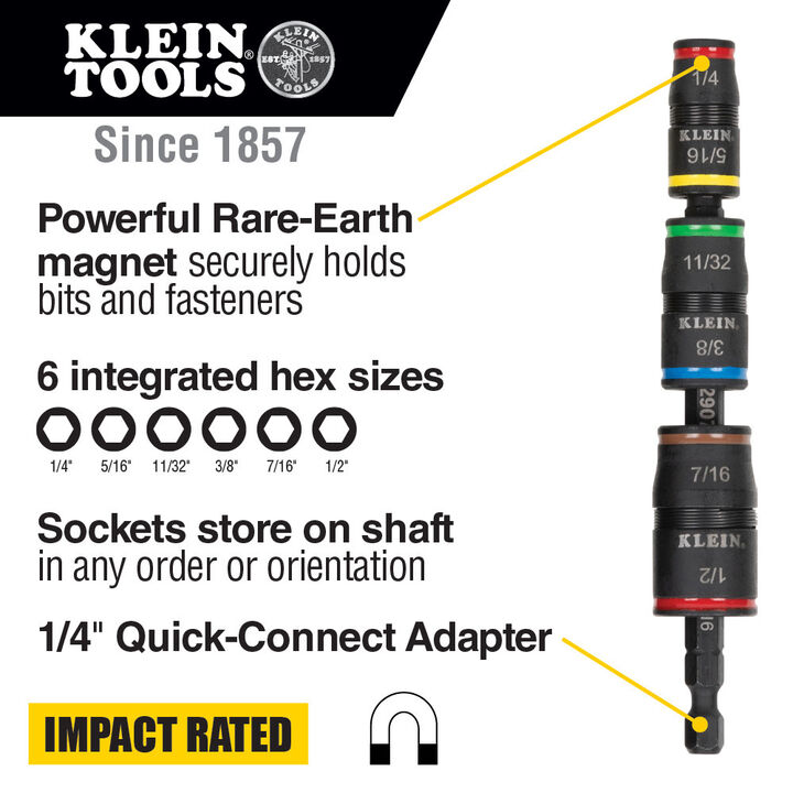 Klein Tools Impact Flip Socket Set No Handle, large image number 1