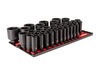 Tekton 1/2 Inch Drive Deep 6 Point Impact Sockets, Rails, 8-50 mm, 39 Pieces, small image number 1