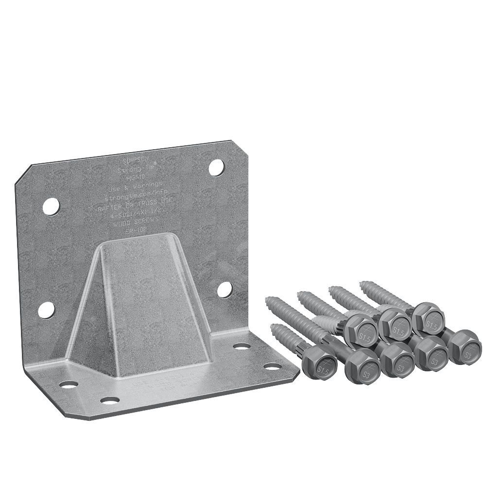 Simpson Strong-Tie 14 Gauge Zinc Galvanized Hurricane Gusset Angle Kit with Screws, large image number 1