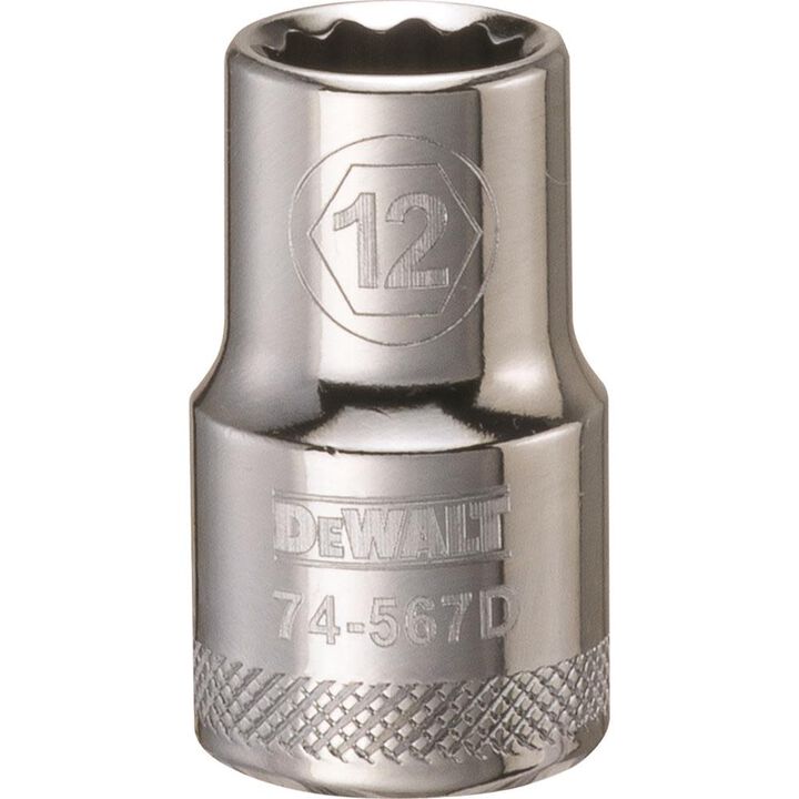 DEWALT Socket 12 Point 1/2in Drive 12 MM