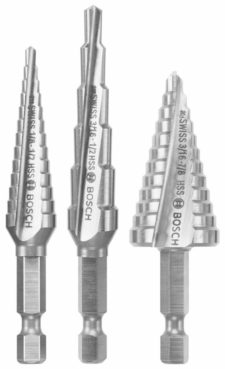 Bosch High Speed Steel Impact Tough Turbo Step Drill Bit Set 3pc, large image number 5