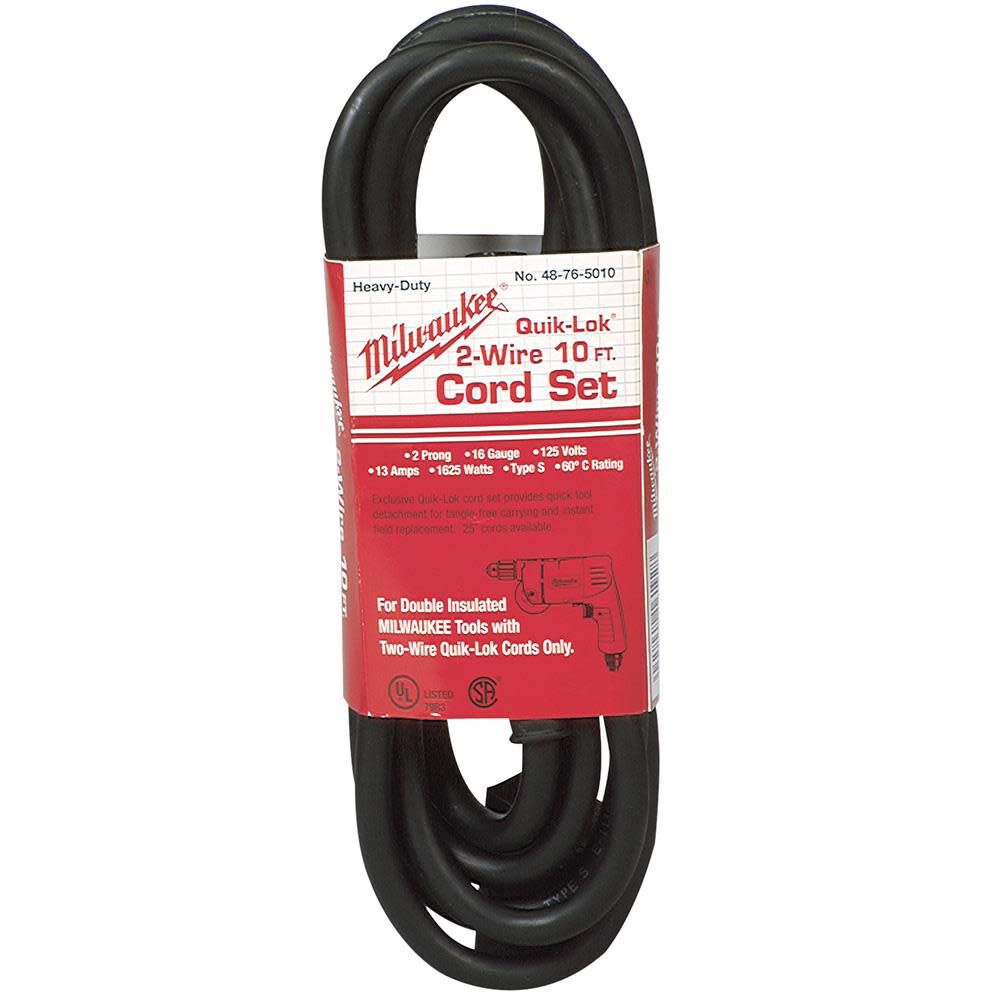 Milwaukee 10 ft. 2-Wire Quik-Lok with Twist Lock Plug Cord, large image number 1