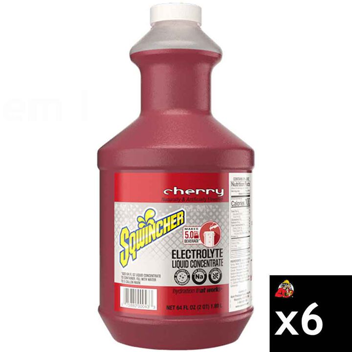 Sqwincher 64 Oz Easy Mix Liquid Concentrate Electrolyte Replenishment Cherry 6 Pieces, large image number 0