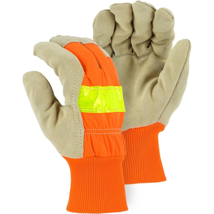 Majestic Glove Winter Lined Split Pigskin Leather Palm Gloves, XL