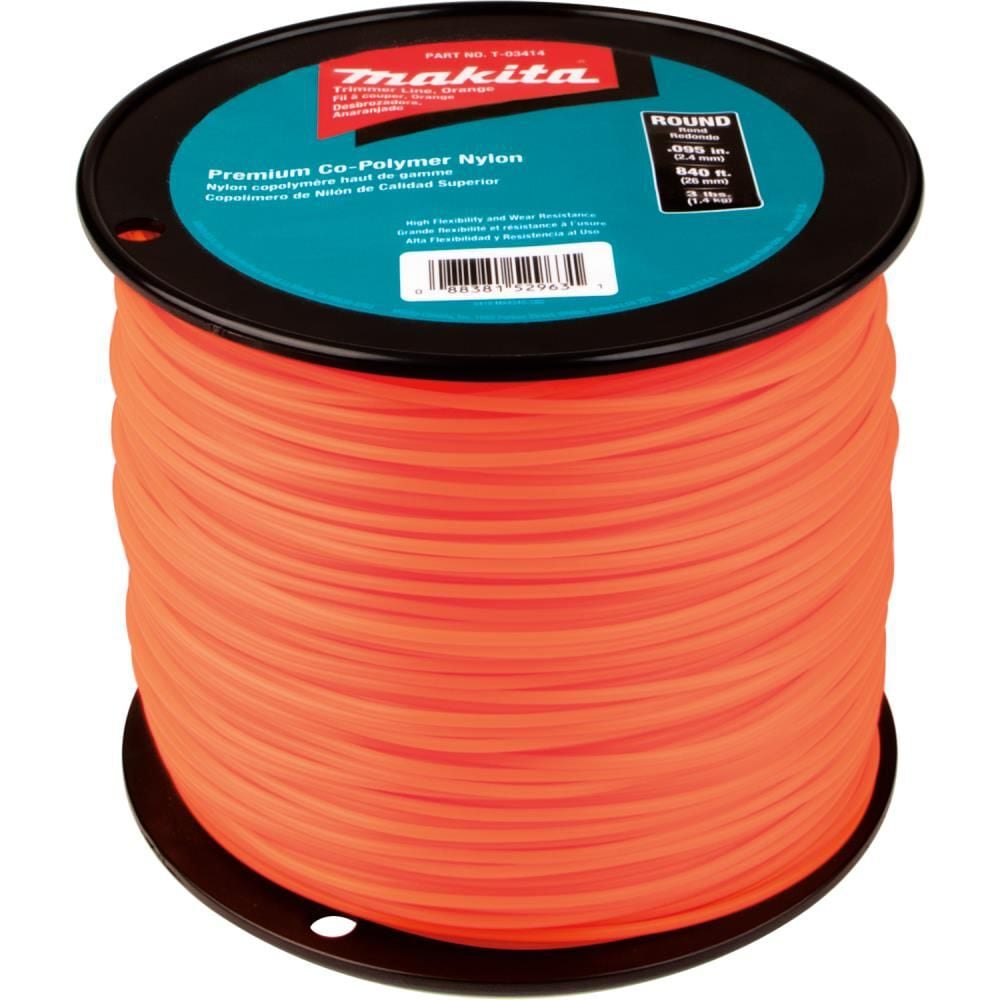 Makita Round Trimmer Line 0.095 Orange 840 3 lbs., large image number 1