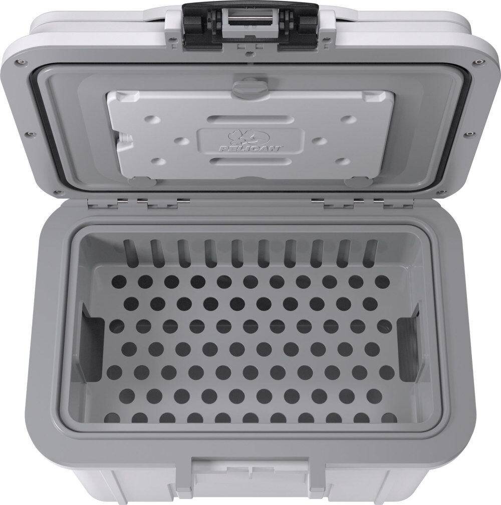 Pelican Plastic Personal Cooler with Handle, 8 Quart, White and Gray, large image number 7