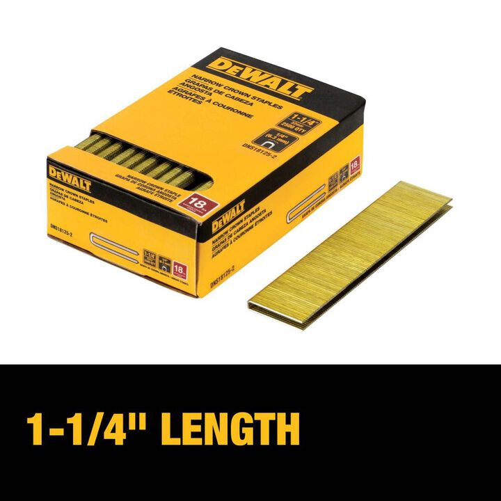 DEWALT 1-1/4 Inch 18 Gauge Narrow Crown Staples 2500 Pieces, large image number 2