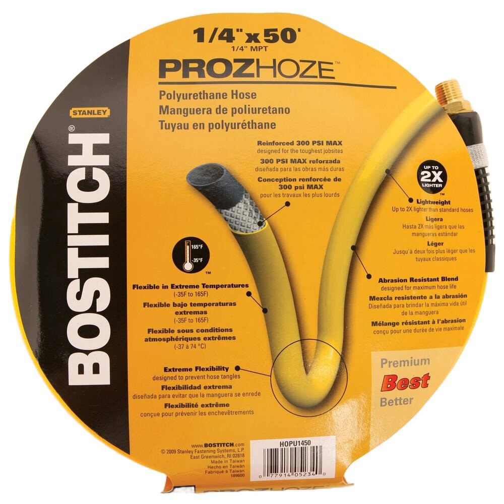Bostitch 1/4 In. x 50 Ft. PVC and Rubber Blend Air Hose, large image number 1