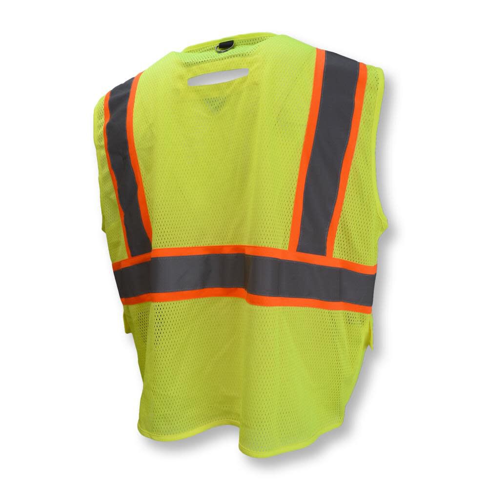 Radians Polyester Type R Class 2 Safety Tether Vest, Hi-Vis Green, Large, large image number 12