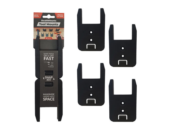 Stealthmounts Tool Mounts for Ridgid & AEG 18v 4pk Black