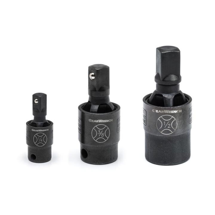 GEARWRENCH Pinless Impact Universal Joint 3 pc. 1/4 In. 3/8 In. & 1/2 In. Drive
