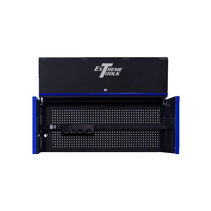 Extreme Tools 55in Black Power Workstation Hutch with Blue