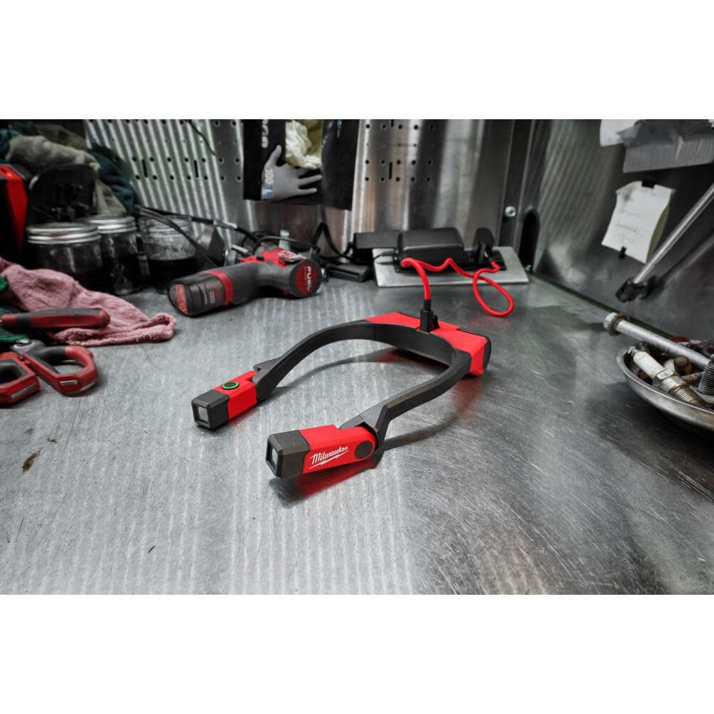 Milwaukee REDLITHIUM USB Bluetooth Jobsite Ear Buds & REDLITHIUM USB 400L Neck Light Bundle, large image number 13