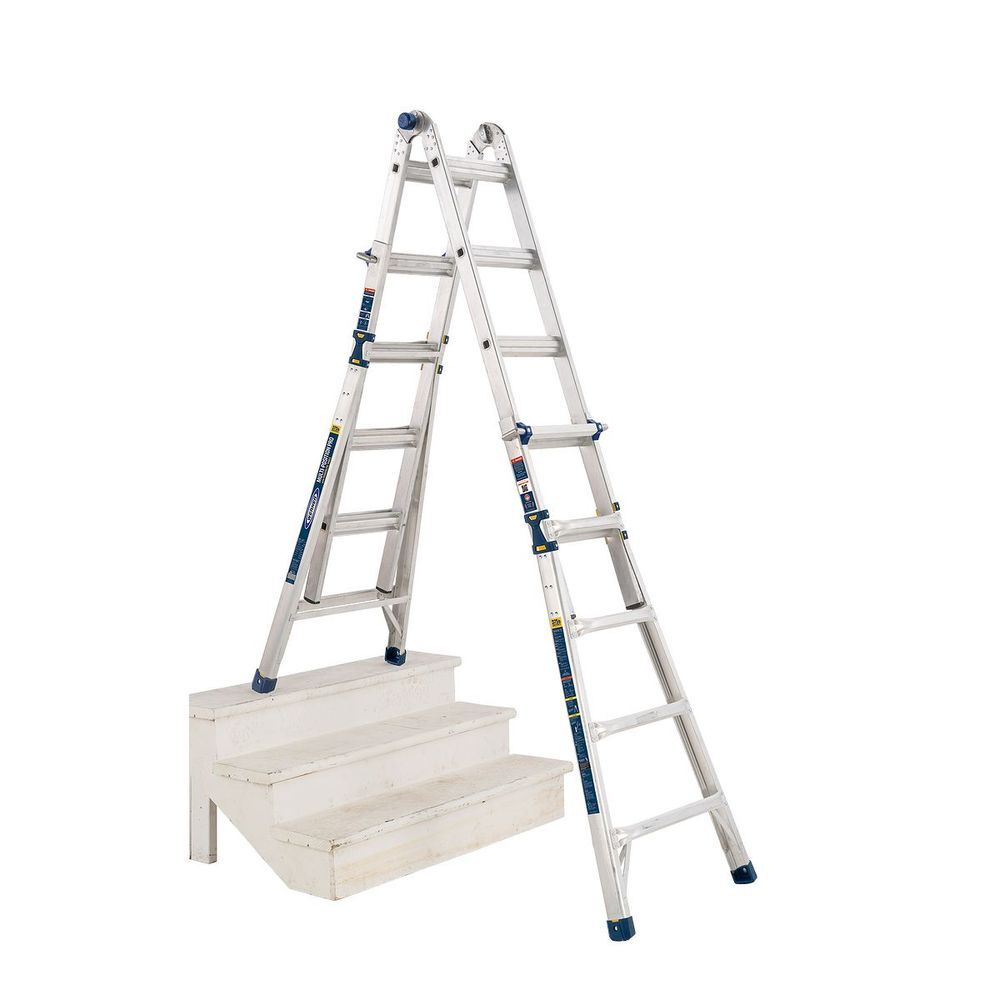 Werner 375 Lbs 22 Ft. Reach Height Aluminum Multi-Position Ladder, large image number 5