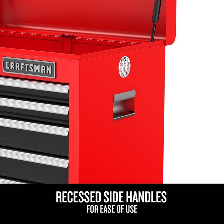 CRAFTSMAN S2000 26 Inch 5-Drawer Metal Tool Chest, Red, large image number 4