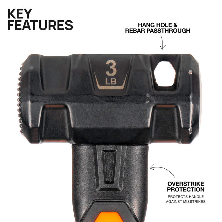 Klein Tools Dual-Faced Fiberglass Handle Hammer, 3-Pound, large image number 2