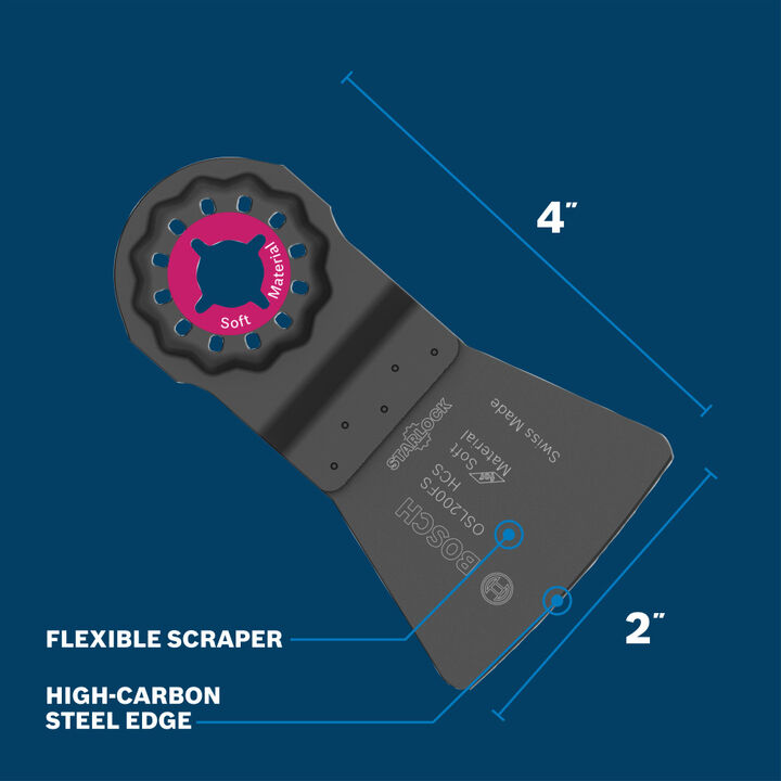 Bosch 2 Inch Starlock Oscillating Multi Tool High-Carbon Steel Flexible Scraper Blade, large image number 1