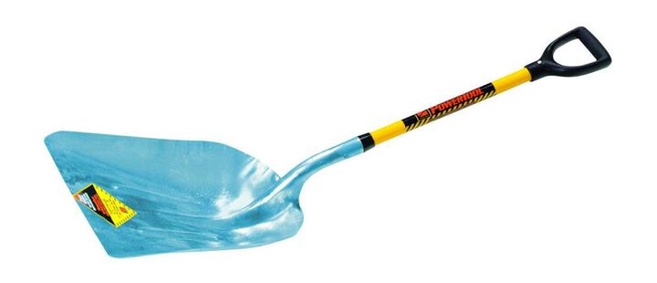 Structron Grain Scoop #12 Aluminum Head Yellow Fiberglass Handle Poly D-Grip, large image number 0
