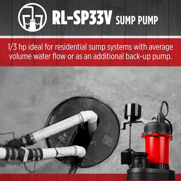 Red Lion 1/3HP 3200 GPH Sump Pump with Vertical Switch, large image number 4