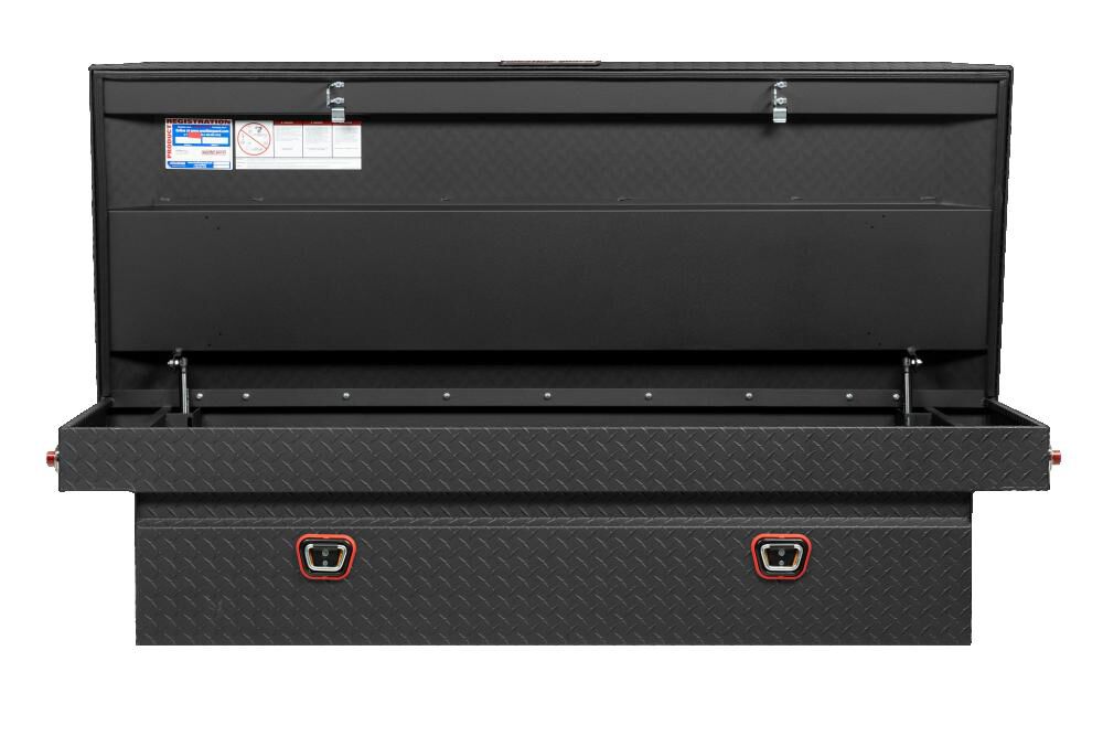 Weather Guard Saddle Truck Tool Box Aluminum Full Extra Wide Textured Matte Black, large image number 2