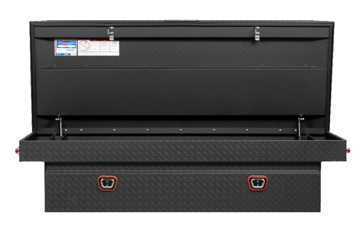 Weather Guard Saddle Truck Tool Box Aluminum Full Extra Wide Textured Matte Black, large image number 1