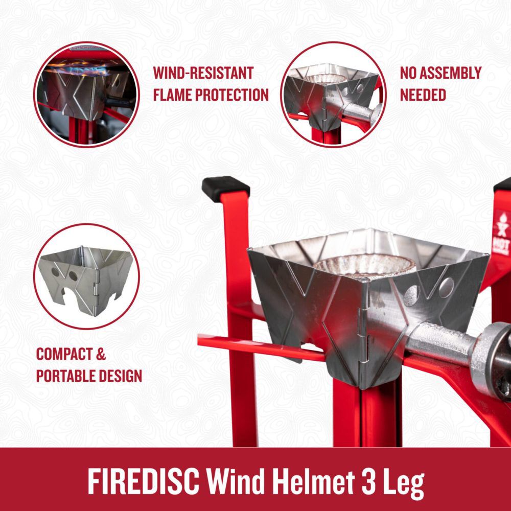 Firedisc 4 Inch x 7 Inch x 14 Inch 3 Leg Wind Helmet, large image number 4