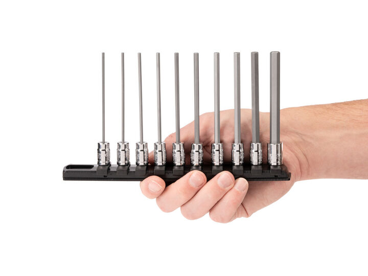 Tekton 1/4 Inch Long Hex Bit Socket Set with Rail, 5/64-5/16 Inch, 10 Pieces, large image number 5