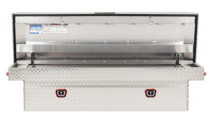 Weather Guard Saddle Truck Tool Box Aluminum Full Standard Clear, large image number 1